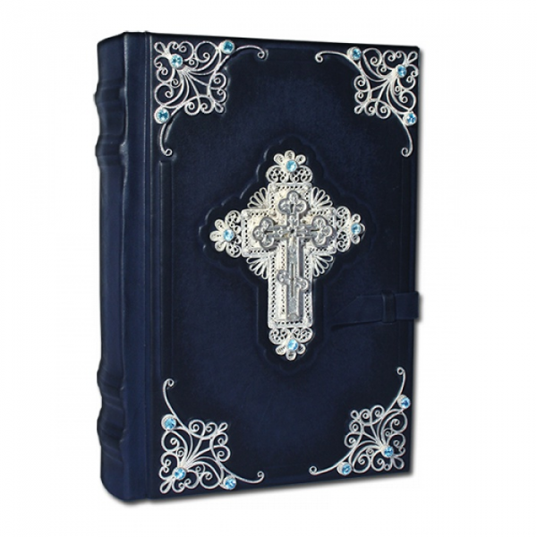 Библия с комментариями. Элитная книга в кожаном переплете 011(ф)